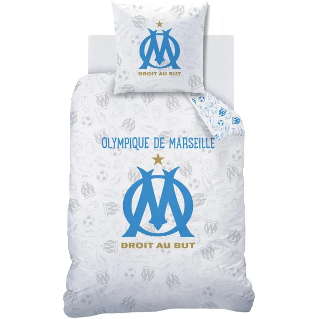 Olympique Marseille Dekbedovertrek Univers - 140 x 200 + 63 x 63 cm - Katoen Wit