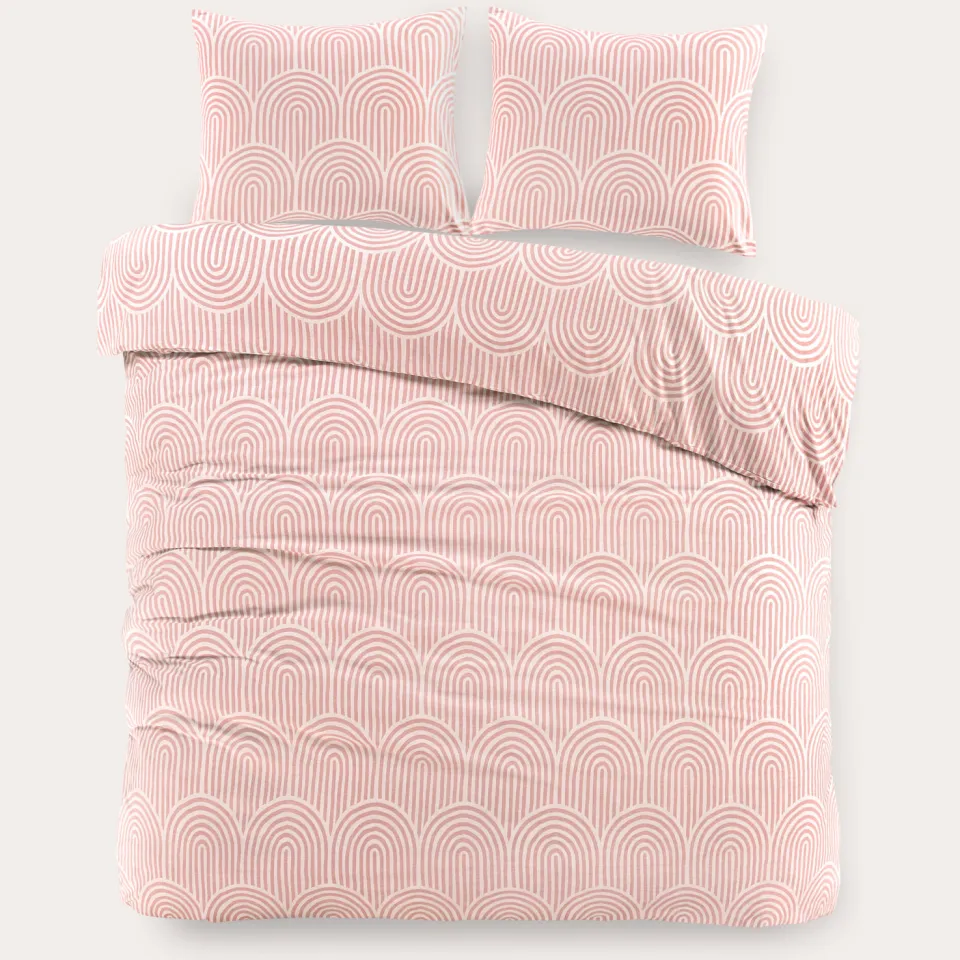 NOUS Living Rainbow katoenen grafische 2-persoons dekbedovertrek 200x220 cm - roze, foto 3