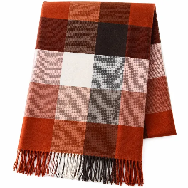 Bobypet Plaid - Bank deken -130*150cm - Herfst decoratie - Retro Vintage - Zacht - Rood geruit - Alle seizoenen - Voor banken,fauteuils,Picknick,Strand,Camping