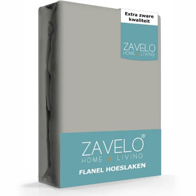 Zavelo Hoeslaken Flanel Grijs - 1-persoons (90x200 cm) - 100% Gekamd katoen - 30 cm Hoekhoogte - Zacht & Comfortabel