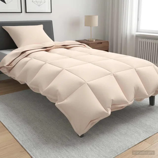 vidaXL Dekbed 155 x 200 cm Alle seizoenen 150 g/m² + 250 g/m² Beige