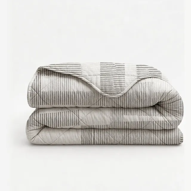 Dekbed-Discounter Fresh and Co Dekbed Zonder Overtrek 240 x 200 cm - Warmteklasse 3 - Zonder Hoes - Inclusief kussensloop - Wit, Grijs
