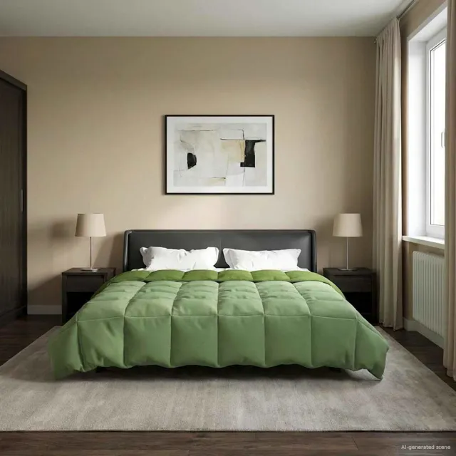 vidaXL Winter Dekbed 240 x 260 cm Winter Microfiber (100% polyester) Groen