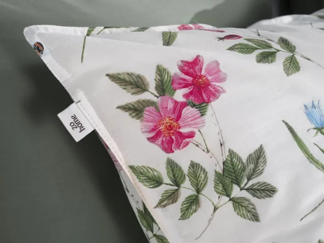 Zohome Dekbedovertrek Sierra - Deken - Dekbed - Wit - 100% Katoen - Bloemen - 2 slopen 60/70 cm