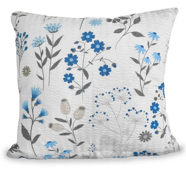 Fan Kussensloop Kora 70x80cm - Zomerweide Print Wit, blauw, grijs