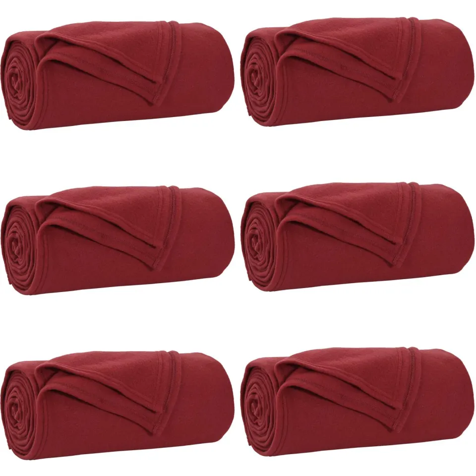 vidaXL Kleden 6 st Bordeaux Rood 270 x 240 cm 5,08 kg Fleece