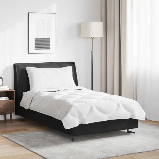 vidaXL Dekbed Set met kussen 2 st Wit Microfibre