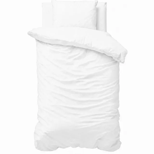 decoware Peuter Dekbedovertrek Uni 120x150 cm - Wit - Katoen - Voor Peuterbed - Met Kussensloop