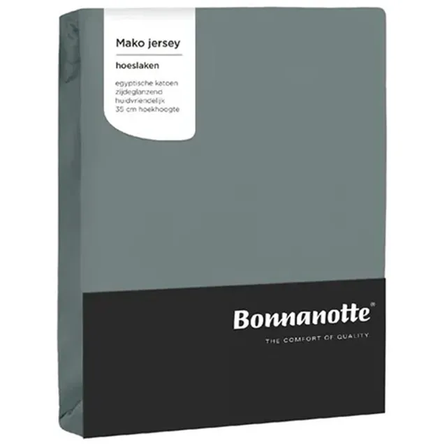 Bonnanotte Mako Jersey Hoeslaken | Vintage Green | 100% Egyptisch katoen | 90/100 x 200/220 cm | Voor hoge matrassen