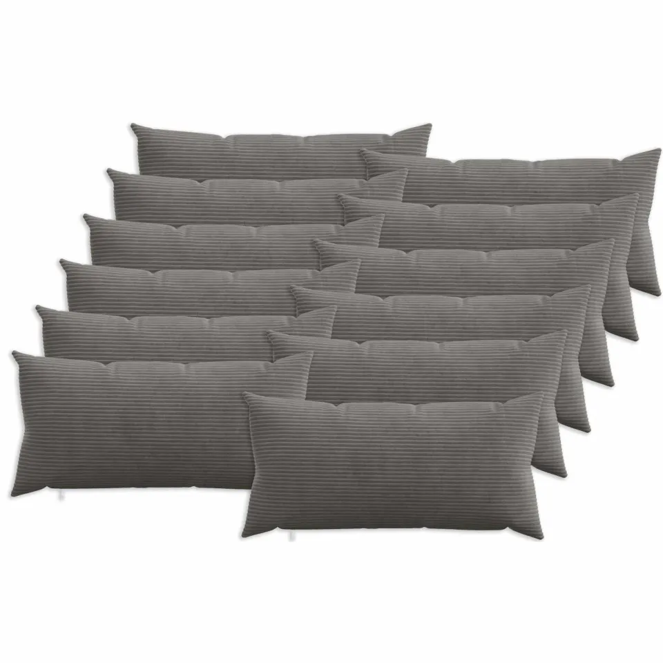 vidaXL Kussensloop 12 st HEERLEN Donkergrijs 40 x 80 cm corduroy, foto 3