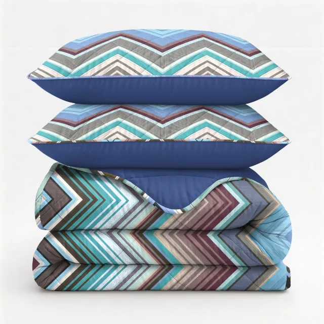 Sleeptime 2 in 1 Dekbed zonder Overtrek Tilly - Dekbed - 240 x 200 cm + 2 x kussenslopen 60x70 - Blauw Tilly Blauw
