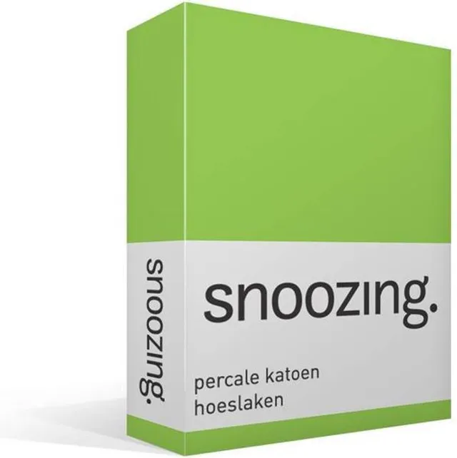 Snoozing Hoeslaken - Eenpersoons - 90x210 cm - Percale katoen - Lime