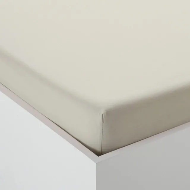 Welterusten Eco Molton matrasbeshermer 90x200 ongebleekt naturel met hoge hoek