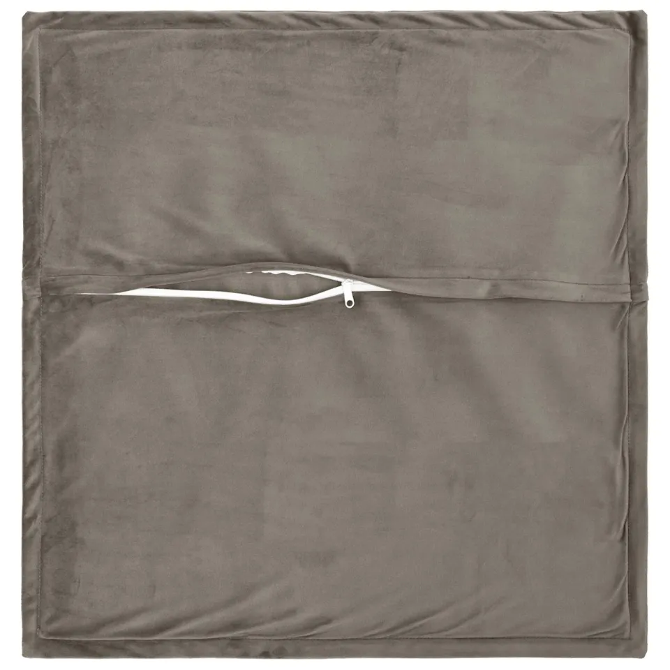 vidaXL Kussensloop 6 st HOUTEN Lichtgrijs 80 x 80 cm fluweel, foto 4