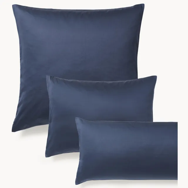 Westwing Collection Katoensatijnen kussenhoes Comfort Blauw