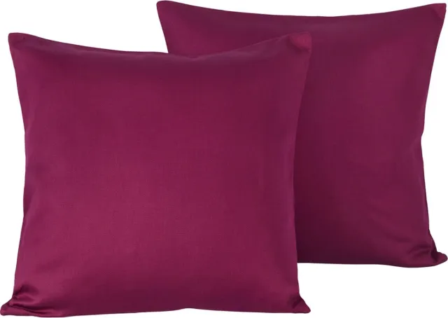De Witte Lietaer Sierkussensloop Set Olivia Beet Red - 40 x 40 cm - Satijn Katoen Rood