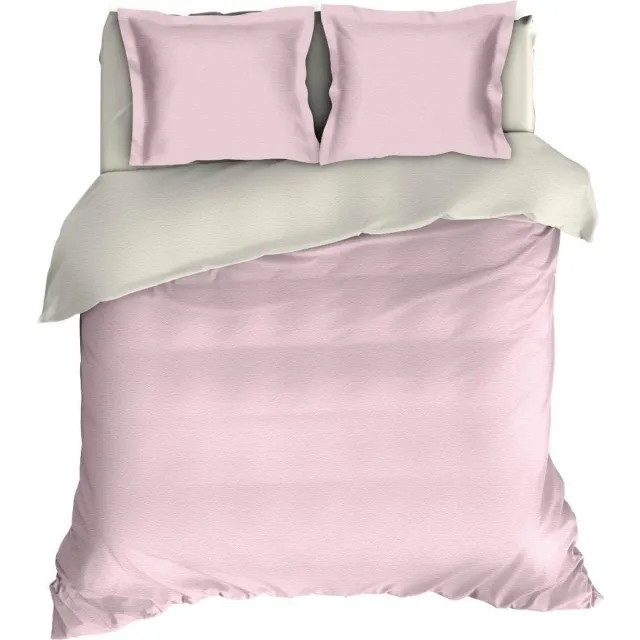 Romanette Comtesse - Flanel - Dekbedovertrek - Lits-jumeaux - 240x200/220 cm + 2 kussenslopen 60x70 cm - Roze/ivoor