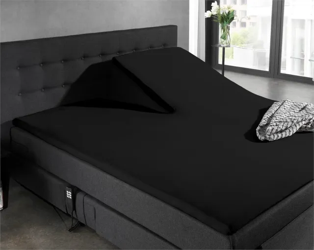 Welterusten Splittopper Jersey Hoeslaken - 160 x 200 - zwart
