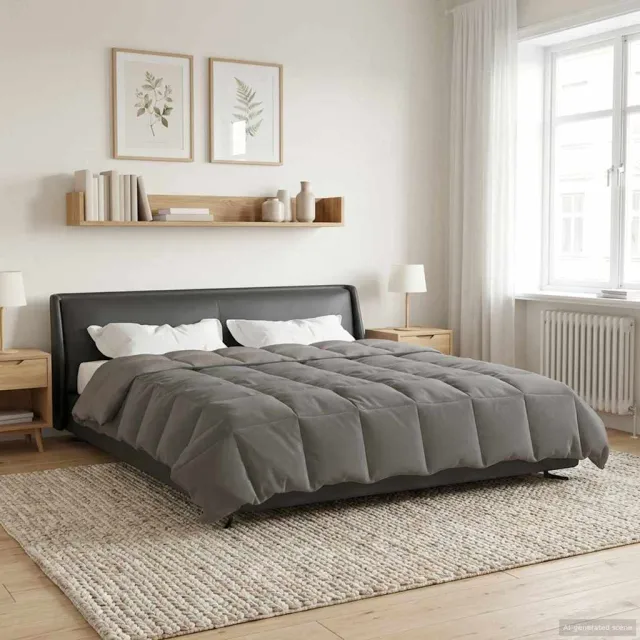 vidaXL Winter Dekbed 240 x 260 cm Winter Microfiber (100% polyester) Lichtgrijs
