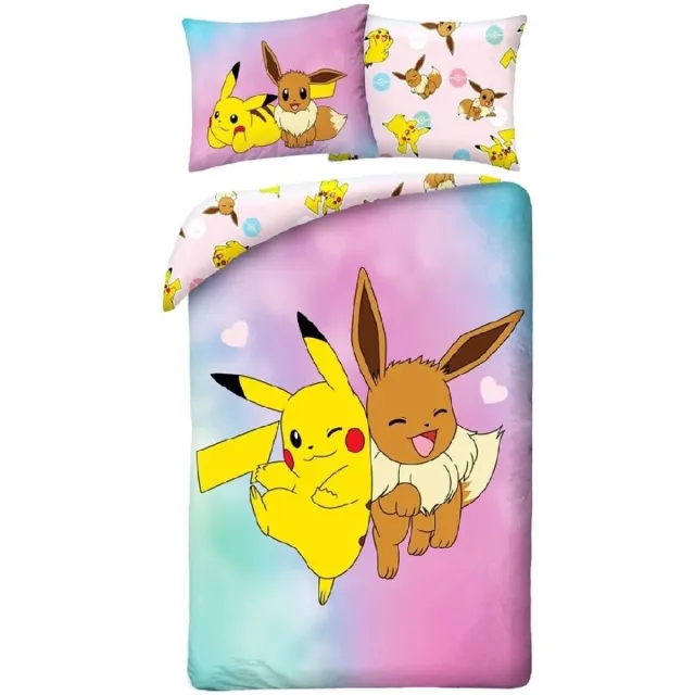 Pokémon Pikachu Dekbedovertrek Pikachu en Eevee 140 x 200 cm - polyester Multicolor