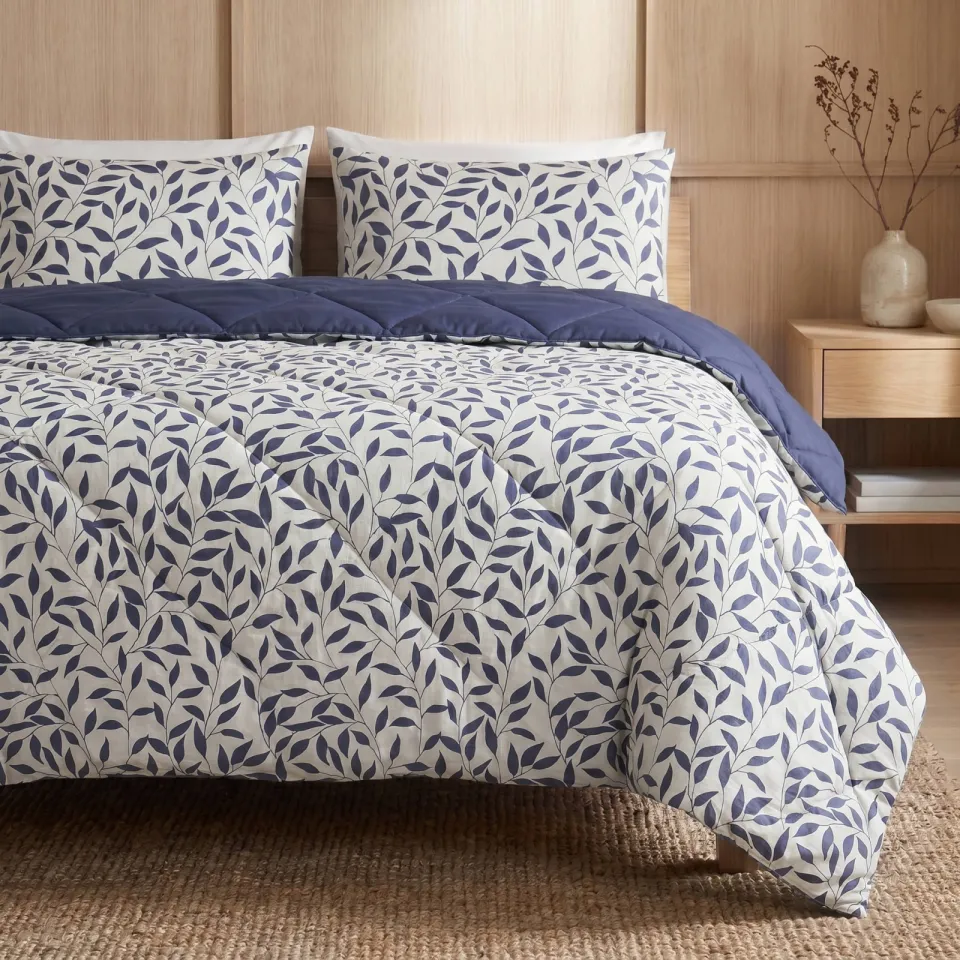 W dekbed zonder overtrek met kussensloop Lazy - omkeerbaar design blauw, foto 3