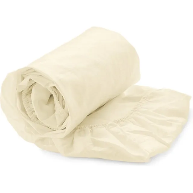 Slaap Vaak Luxe Hoeslaken Percale - 100% Percale Katoen - Tweepersoons - 140/160x210/220 cm - Natural