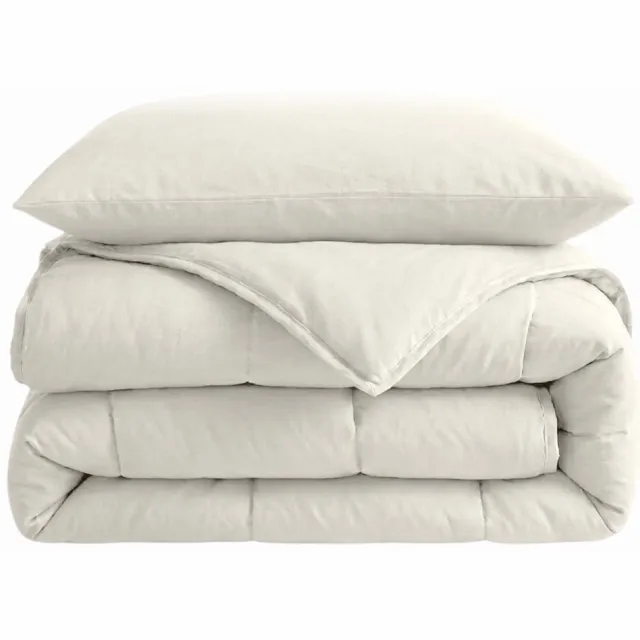 Sleeptime 2 in 1 Dekbed - Dekbed zonder Overtrek Inclusief Kussensloop- 140x200 - Creme