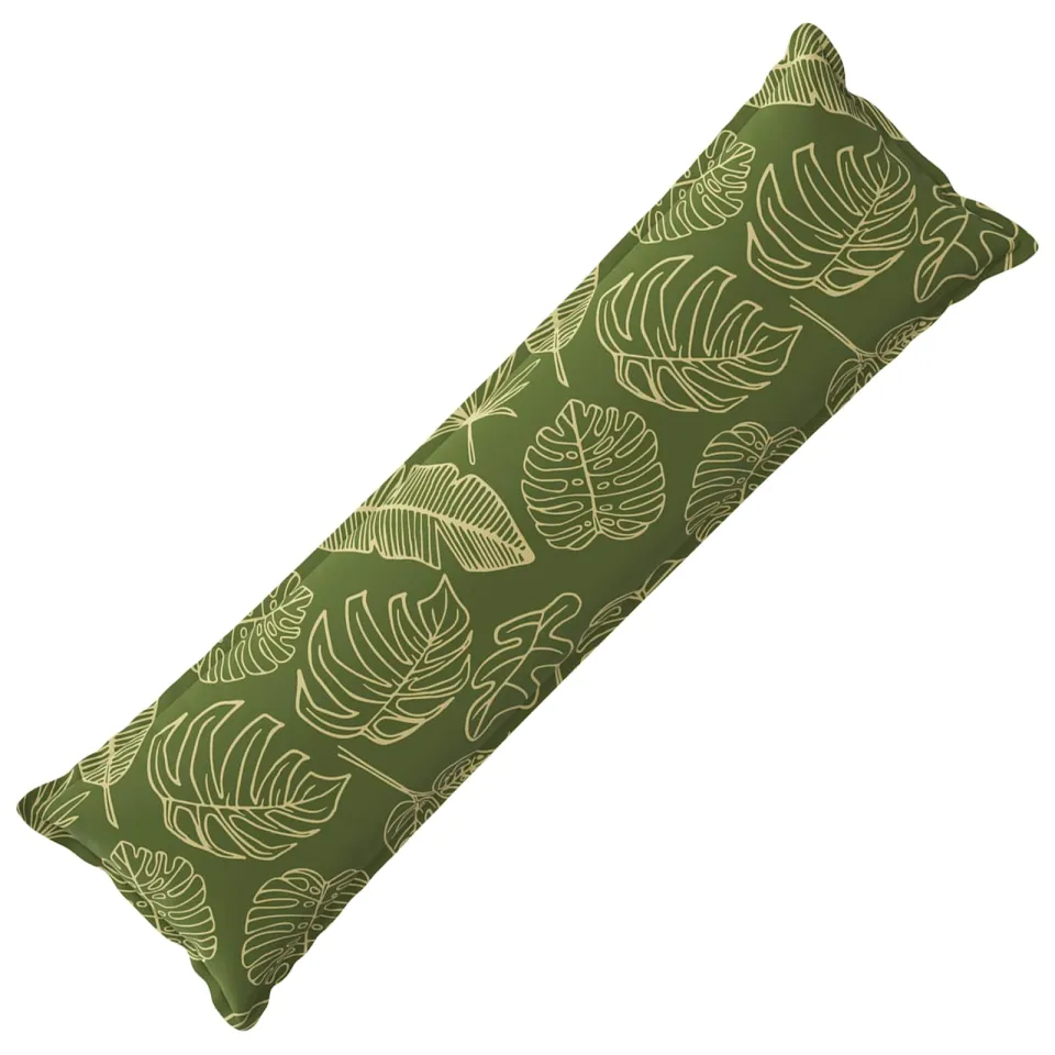 vidaXL Kussensloop HOUTEN Bladontwerp 40 x 145 cm Polyester Groen