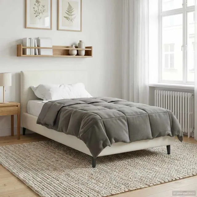 vidaXL Winter Dekbed 135 x 220 cm Winter Microfiber (100% polyester) Lichtgrijs