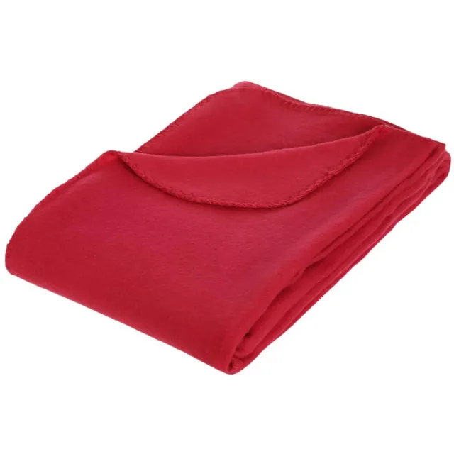 Atmosphera Polar Fleece deken of plaid - rood - 125 x 150 cm - polyester - Bankdeken - Fleece plaid