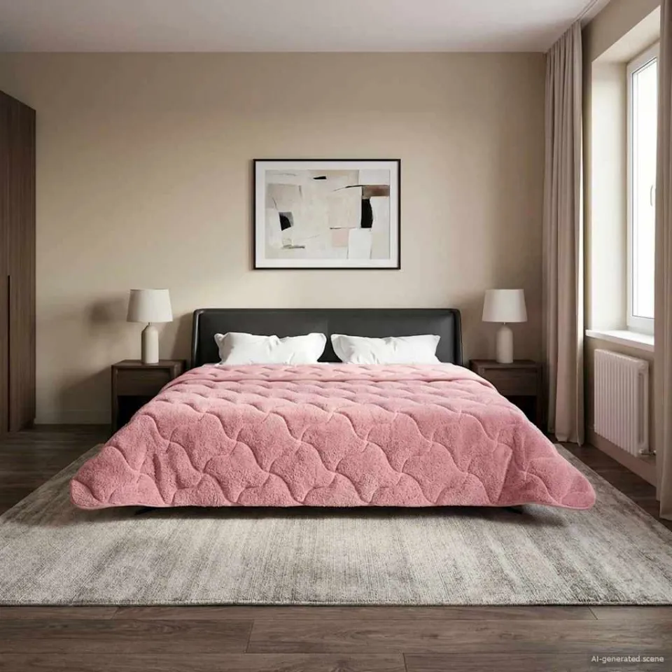 vidaXL Vol jaar dekbed 240 x 220 cm roze, foto 4