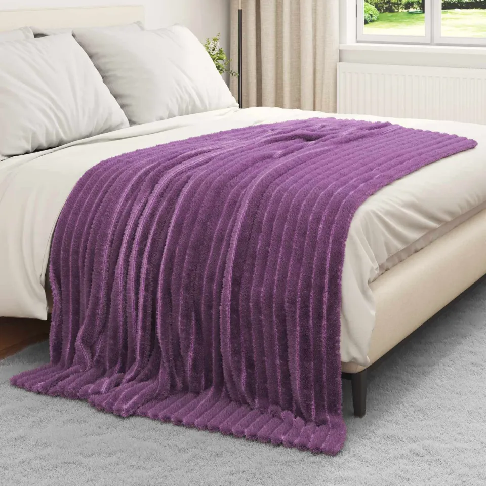 vidaXL Kleden 6 st Paars 200 x 150 cm 4,75 kg Fleece, foto 3