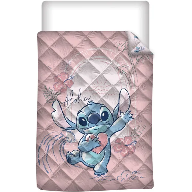 Lilo & Stitch Disney Lilo & Stitch Sprei, Stitch en Angel - 140 x 200 cm - Polyester Blauw