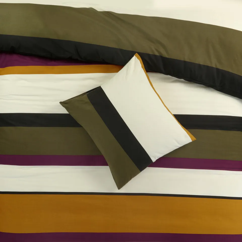 NOUS Living katoenen dekbedovertrek 2-persoons (200x220 cm) groen, foto 4