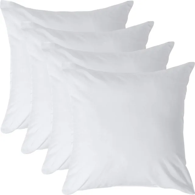 Homescapes Kussensloop 40x40 cm Set van 4 – Wit – 100% Egyptisch Perkal Katoen – 200 TC