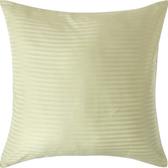 Homescapes Satijn Streep Katoen Kussensloop 80x80 cm – Saliegroen – 100% Egyptisch Katoen – Draaddichtheid 330