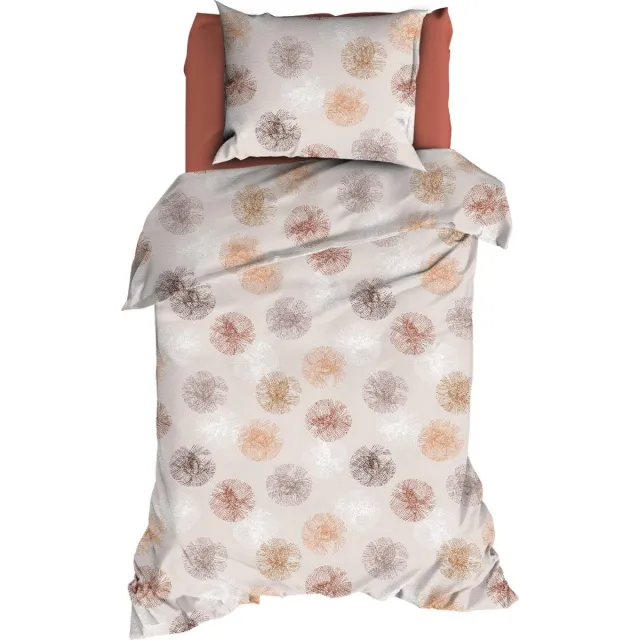 Romanette FLANEL Dekbedovertrek 140x200/220 Snowflakes terra