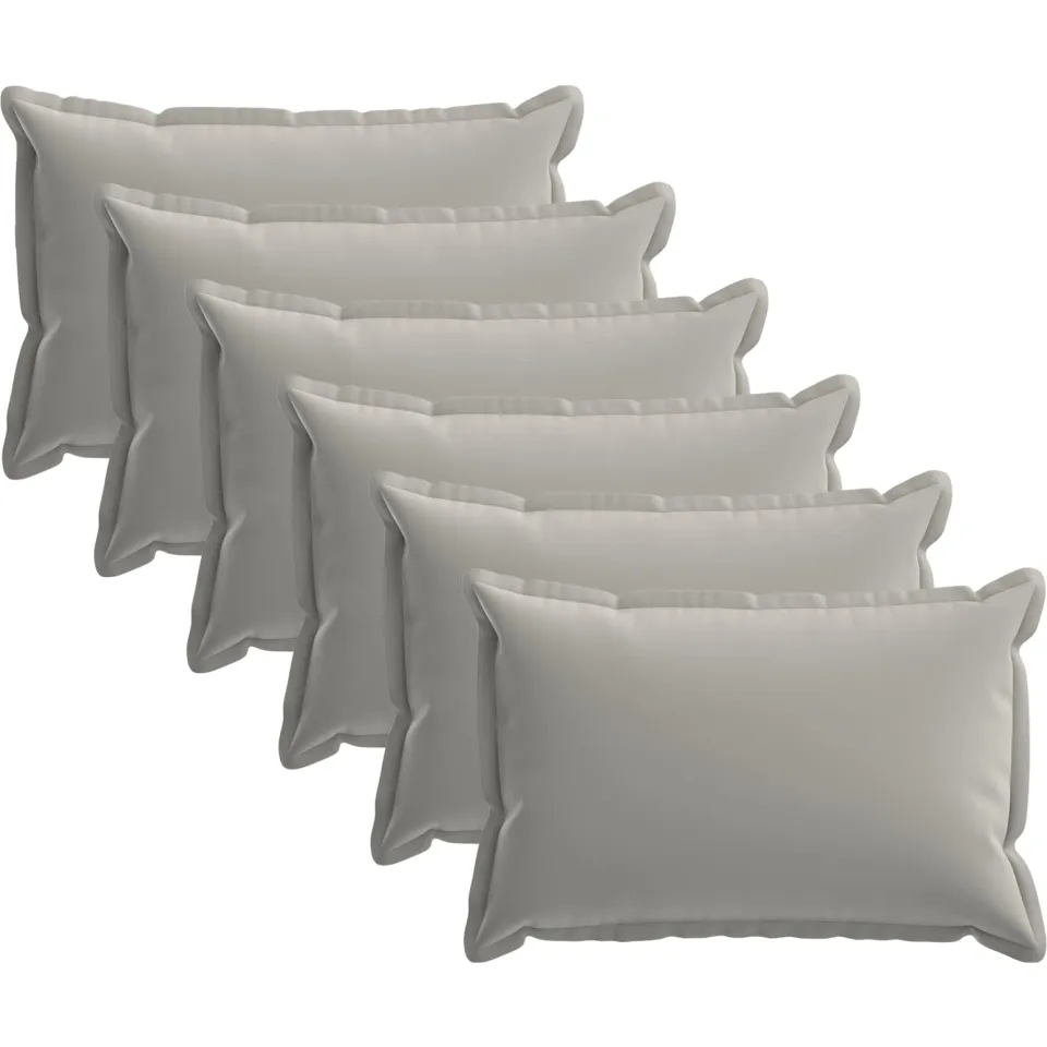 vidaXL Kussensloop 6 st HOUTEN Grijs 40 x 60 cm Polyester, foto 3