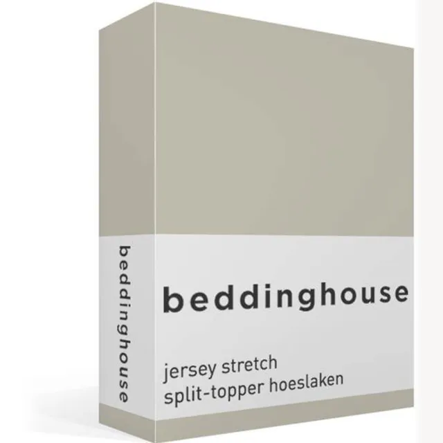 Beddinghouse katoen - Splittopper Hoeslaken - 180 x 200/220 cm Pocket depth: 25 cm Split: 85 cm - Zand