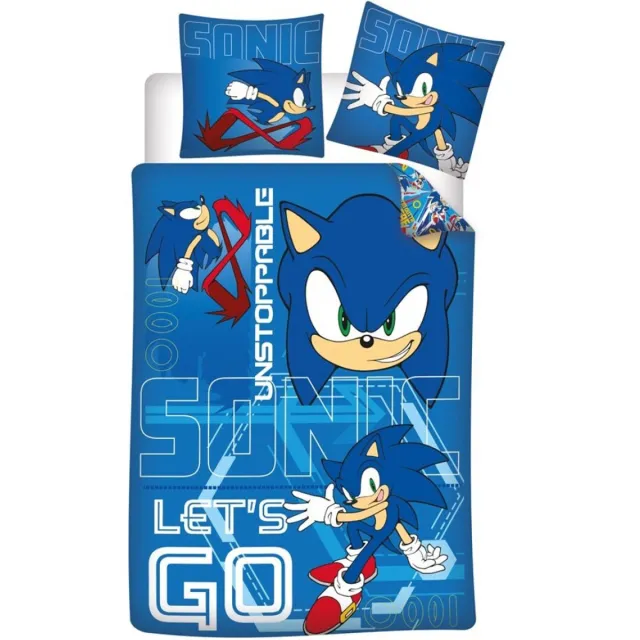 Sonic Dekbedovertrek Lets Go - Blauw - 65 X 65 cm Polykatoen