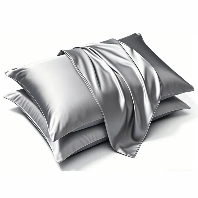 Zyronn Set van 2 zijden kussenslopen, queensize, moerbeizijde, geschikt voor haar en huid. Set van 2 hoogwaardige 6A zijde, zacht, ademend en verkoelend, met verborgen ritssluiting, taupe. grijs
