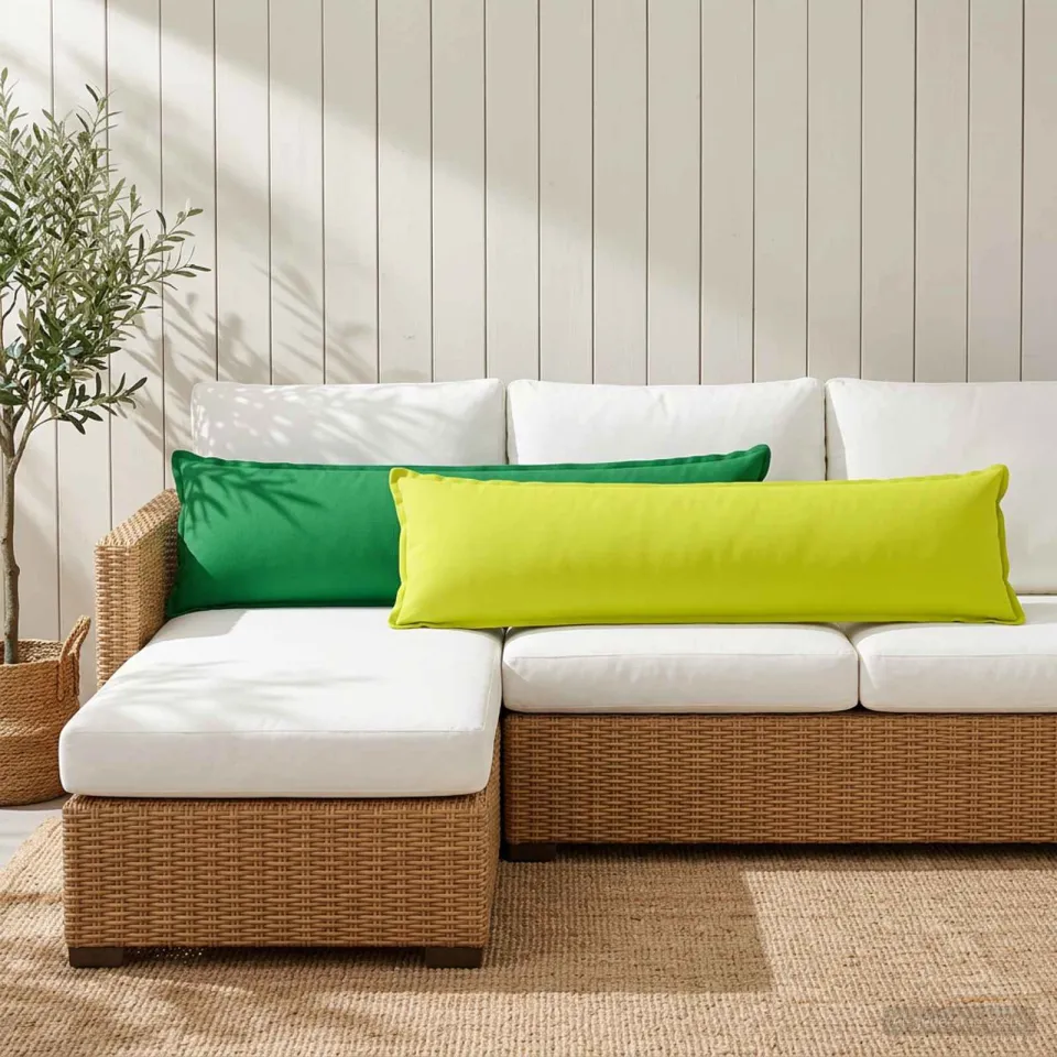 vidaXL Kussensloop 2 st HOUTEN Helder groen 40 x 145 cm Polyester