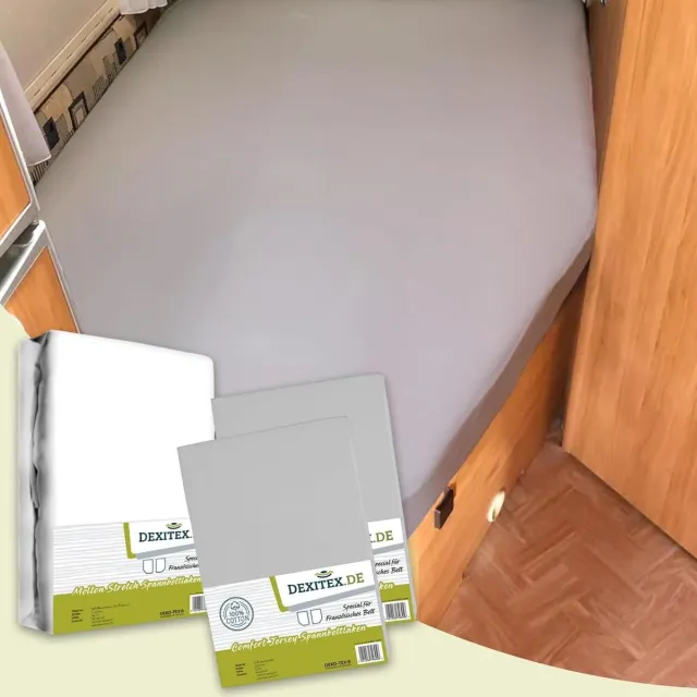 dexitex Textielpakket Frans bed - 1 molton met 2 hoeslakens - rechts 2 x Licht grijs 1 x molton/ 2 x licht grijs hoeslaken
