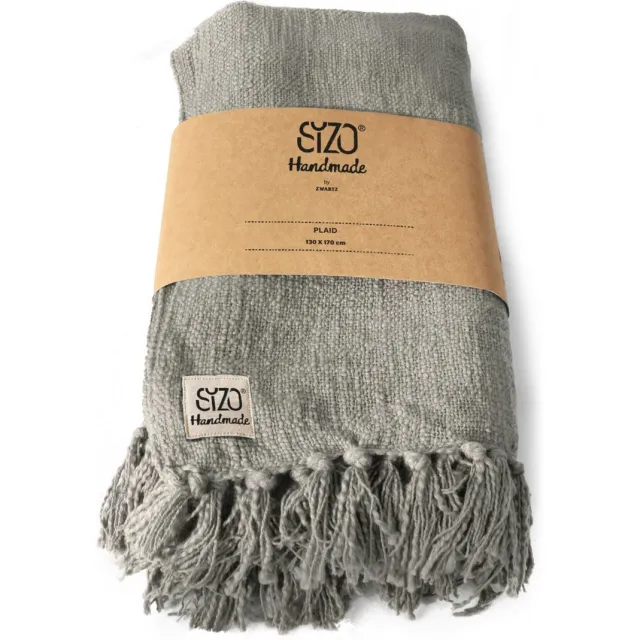 SIZO Zwartz Decorations Sizo Handmade Collection Plaid 130x170 grey grijs