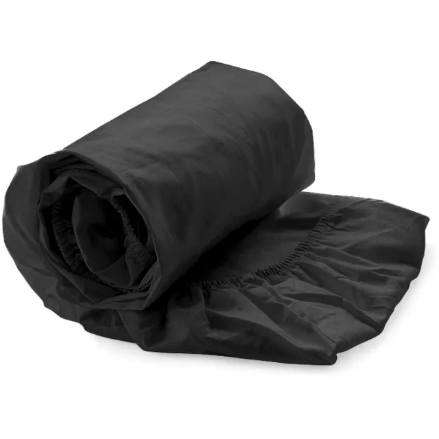 Heckettlane Hoeslaken Elementi - 90x210-220 cm - 100% Katoen-Satijn - Zwart Moonless Black