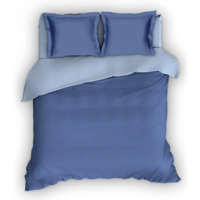 Romanette Comtesse flanel dekbedovertrek - Jeans/Blue - 2-persoons (200x200/220 cm + 2 slopen) Blauw