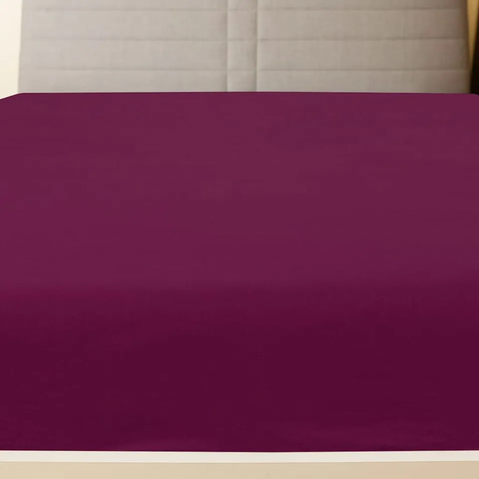 vidaXL Hoeslaken jersey 160x200 cm katoen bordeauxrood, foto 2