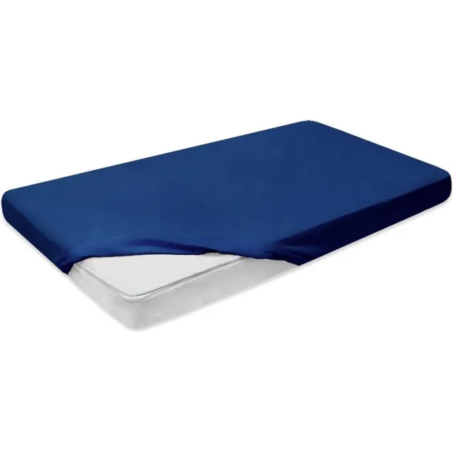 Darymex Katoenen Matrashoes met elastische band 110/120x200 donker blauw