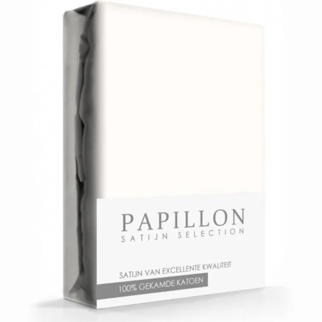 Papillon hoeslaken katoen satijn - 200 x 200 - Crème