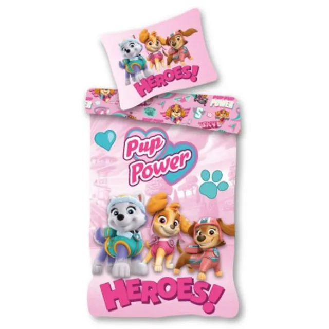 PAW Patrol Pup Power peuterdekbedovertrek - roze - 100 x 135 cm - 40 x 60 cm